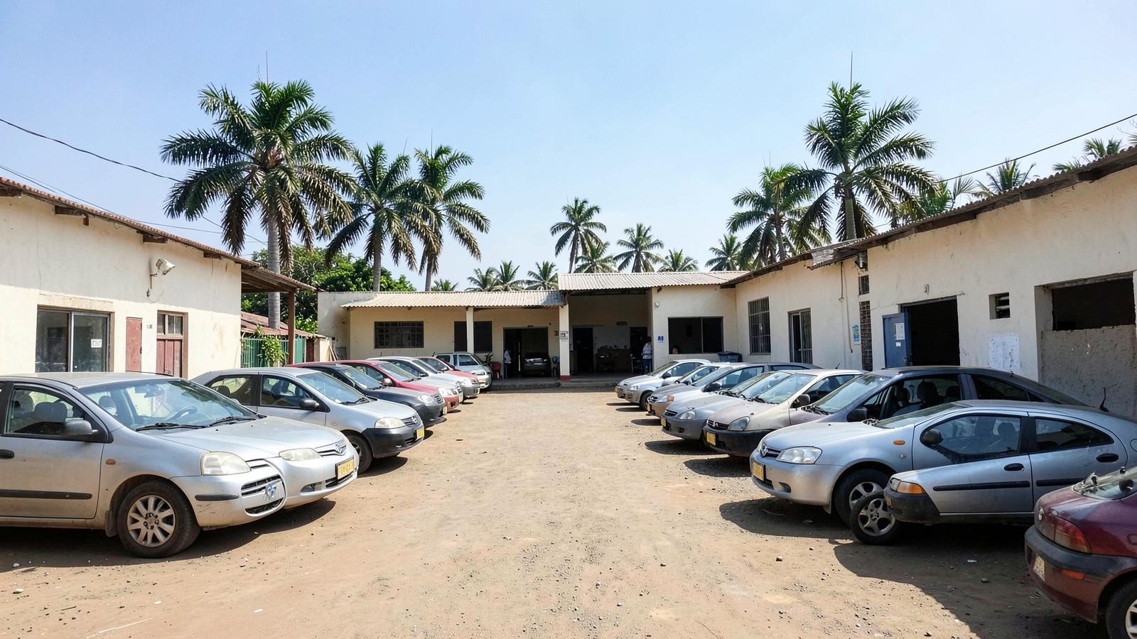 Vehicles displayed at the BESEKI yard in Mombasa